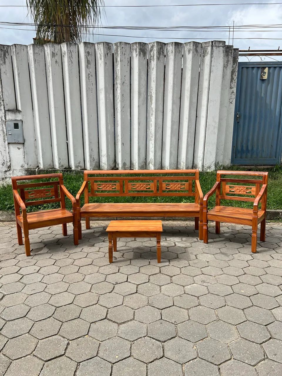 Conjunto de bancos peroba rosa  - Foto 2