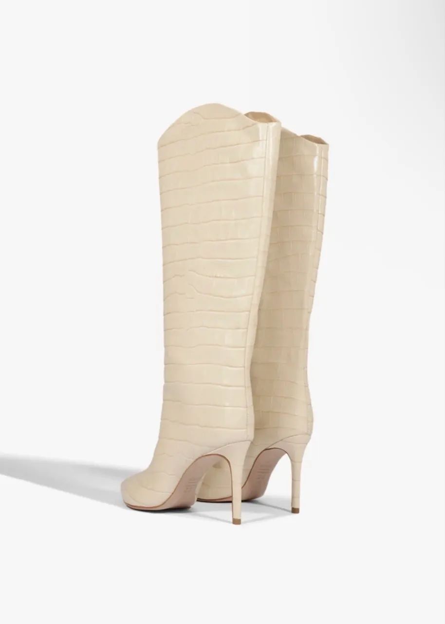 Bota Schutz Cano Longo Couro Creme - Foto 5