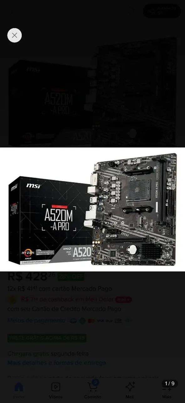 Placa-Mãe MSI A520M-A PRO, AMD AM4, mATX, DDR4 - Foto 4