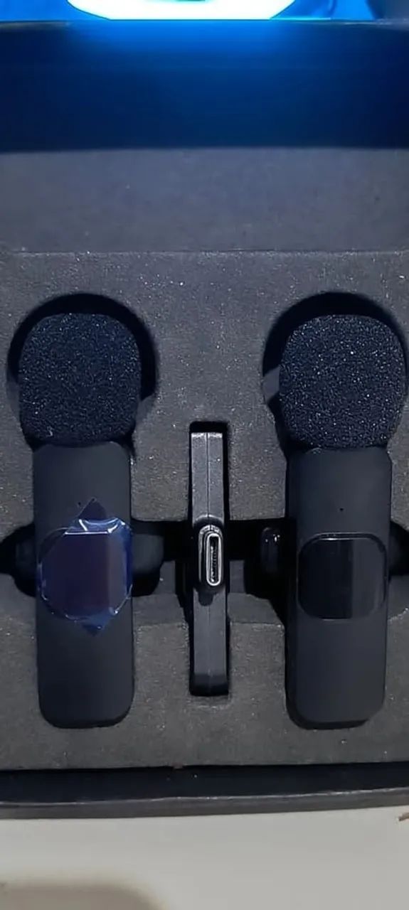 Microfone Lapela Sem Fio Duplo Para Celular Usb-c 2 Em 1 - Foto 4