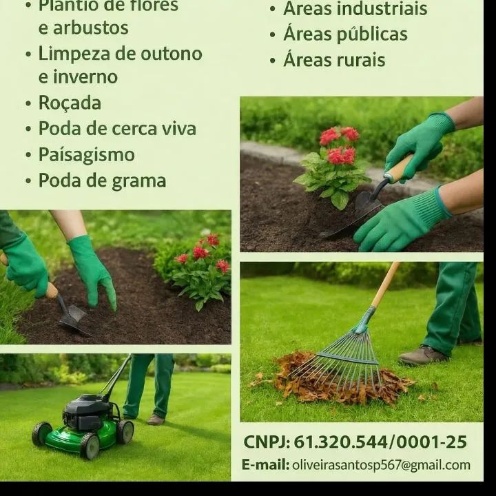 Manutenções em jardim podas de grama e plantios.