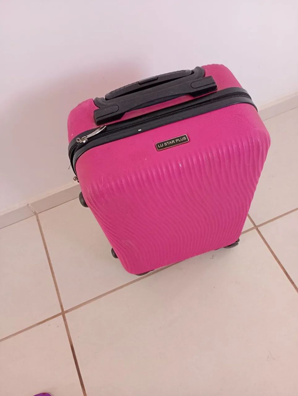 Mala média rosa roda removível  - Foto 5