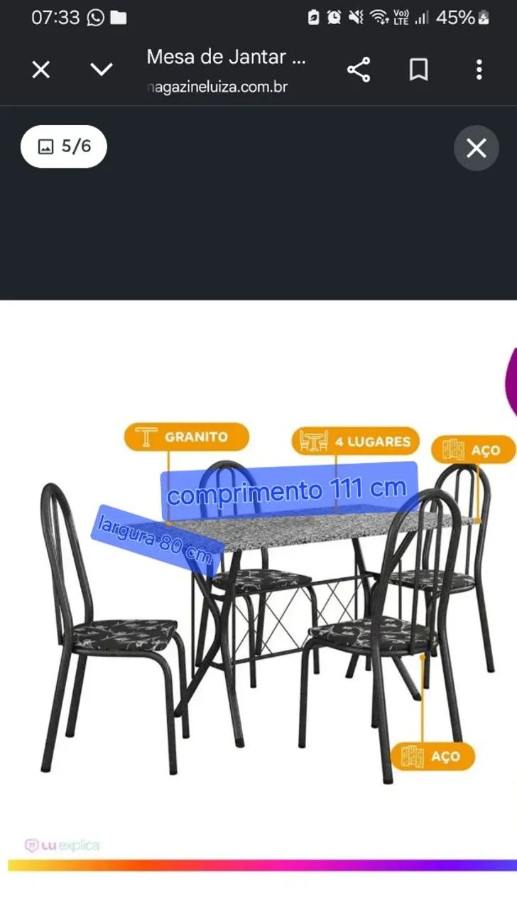 Mesa de cozinha de mármore 