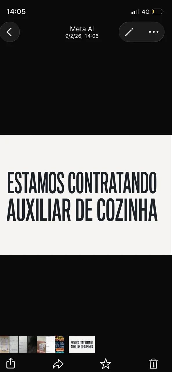 Estamos contratando auxiliar de cozinha 