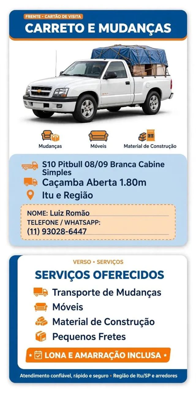 Pequenos fretes até 1000kg