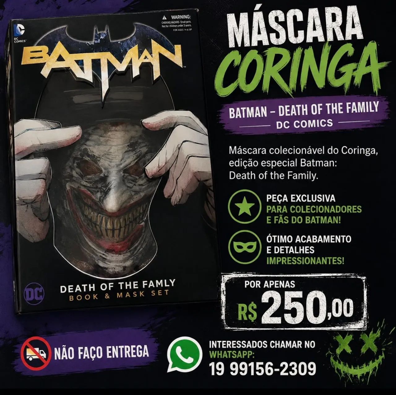 Mascara da coleção do Batman 