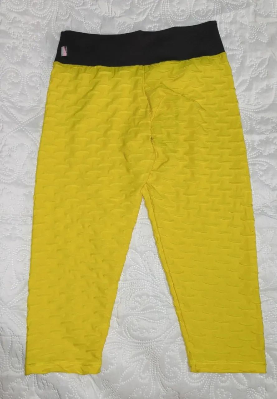Calça Leg Legging Kaisan Nova Sem Uso Amarelo - Foto 2