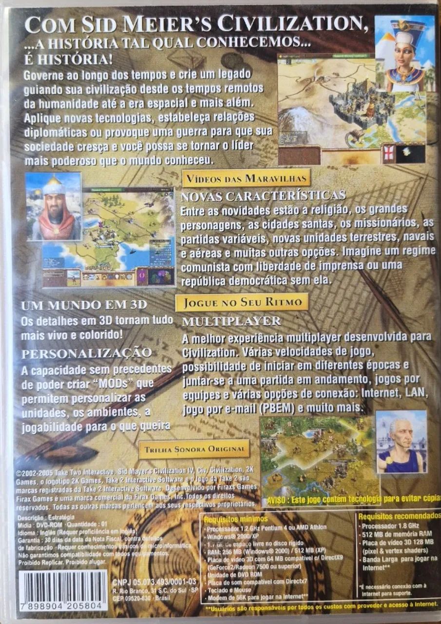 Sid Meier's Civilization IV PC DVD Original Completo - Caixa e Manual! - Foto 2