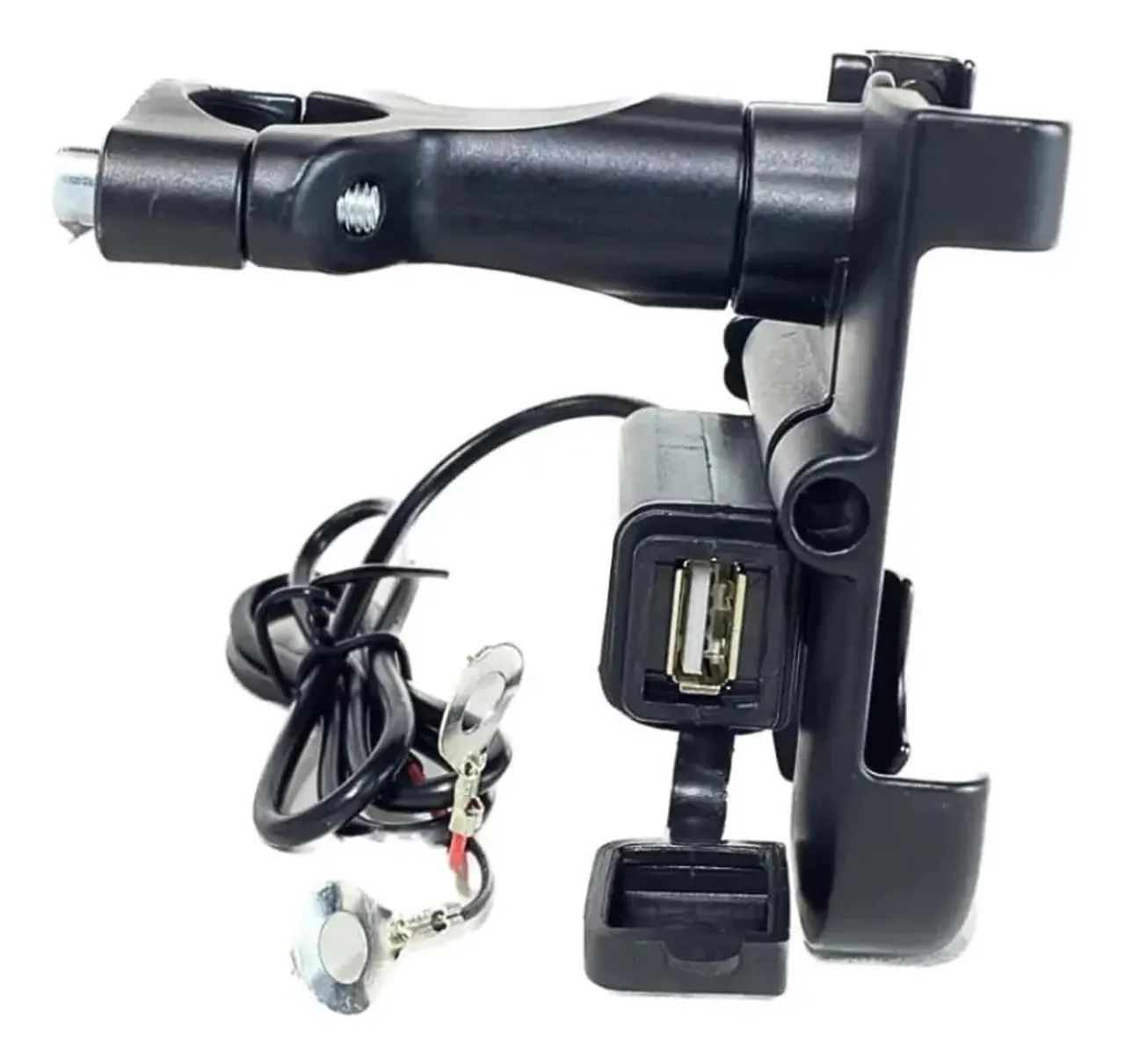 Suporte De Celular Moto Com Carregador Usb Trava Guidão - Foto 3