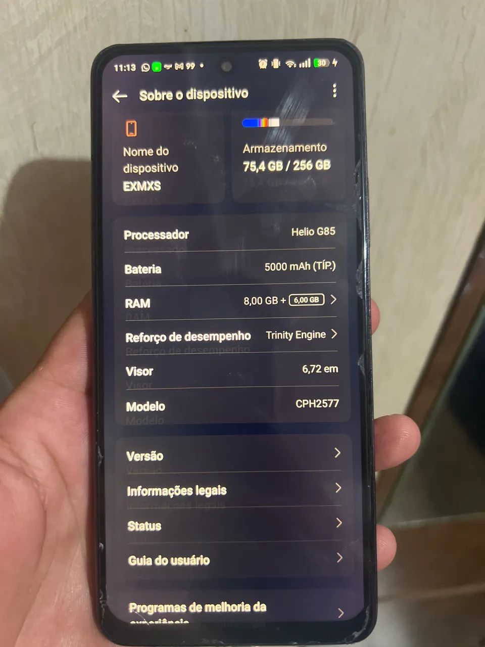 CELULAR OPPO A58 256GB 8GRAM EM PERFEITO ESTADO