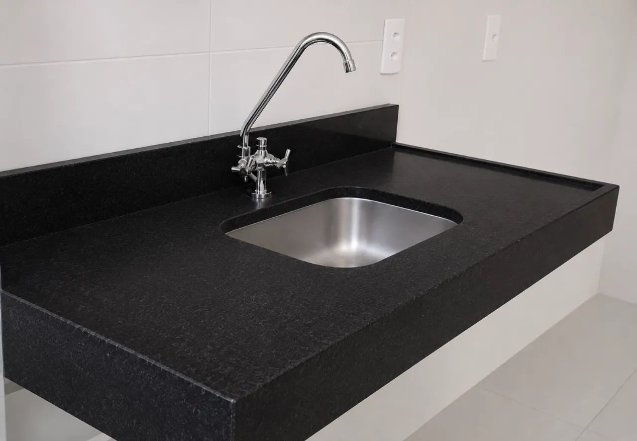 Pedra Granito São Gabriel com Cuba e Torneira Inox - Foto 2
