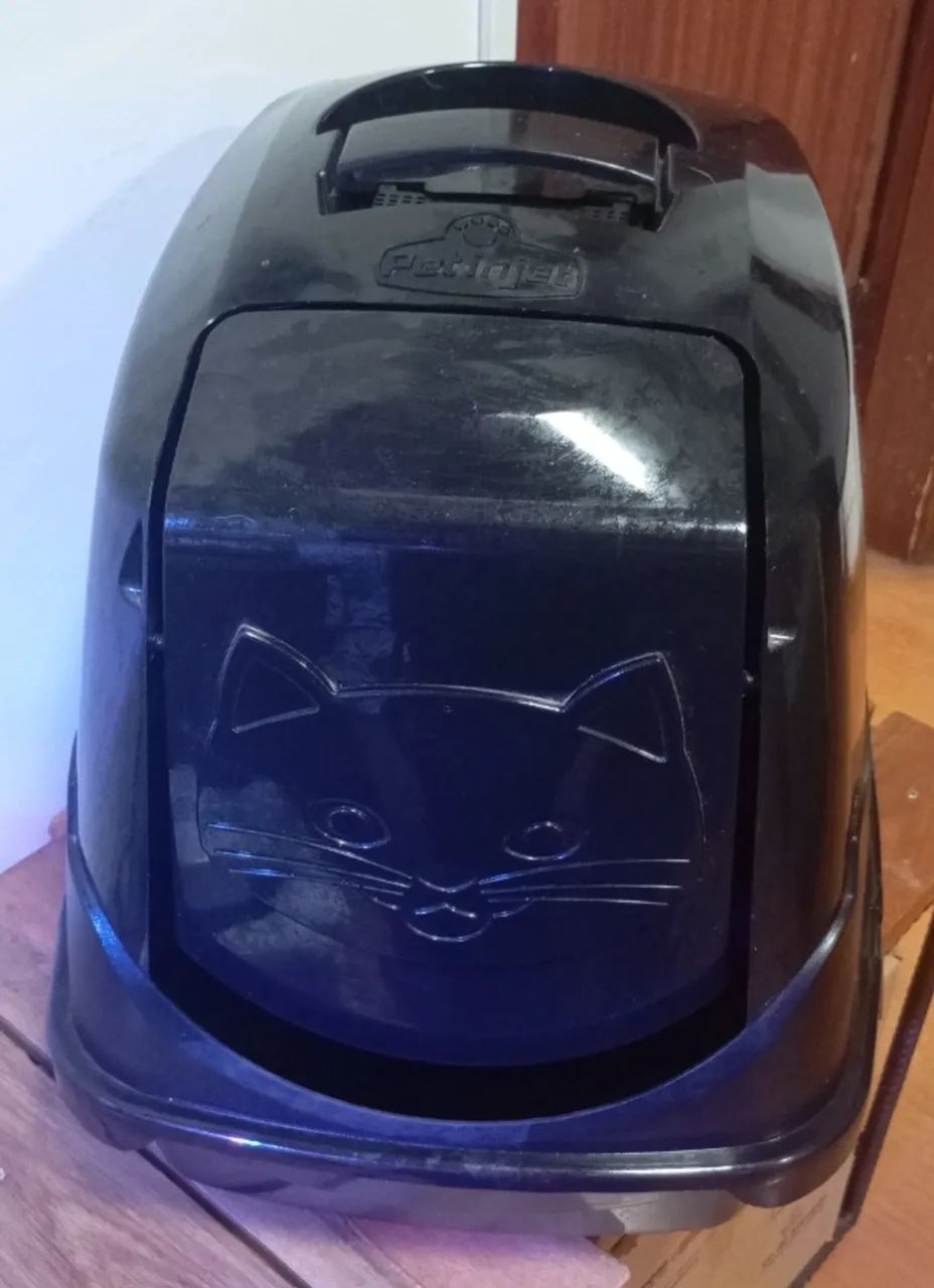Caixa de Areia Coberta para Gatos Preta