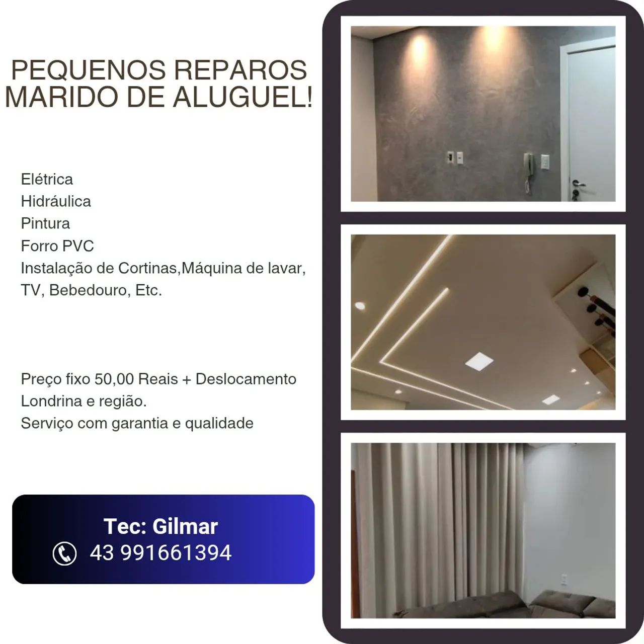 Pequenos reparos valor fixo 