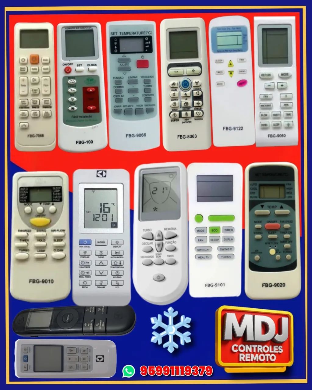 Controles de central de ar condicionado 