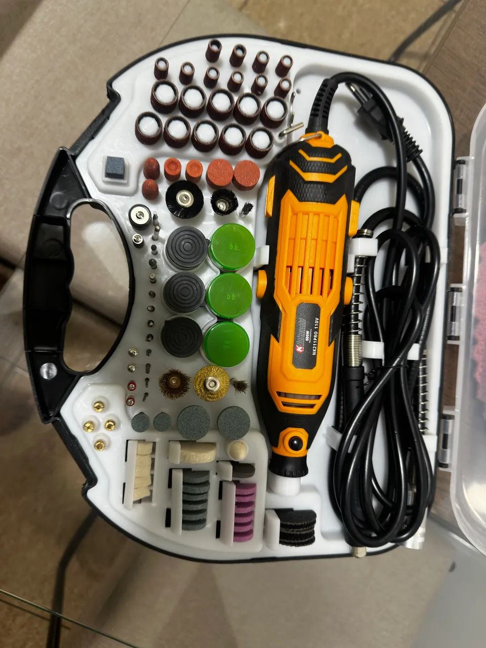 Micro Retífica Nakasaki NK211PRO 500W Kit Completo 189 Peças + Eixo Flexível (110V) - Foto 3
