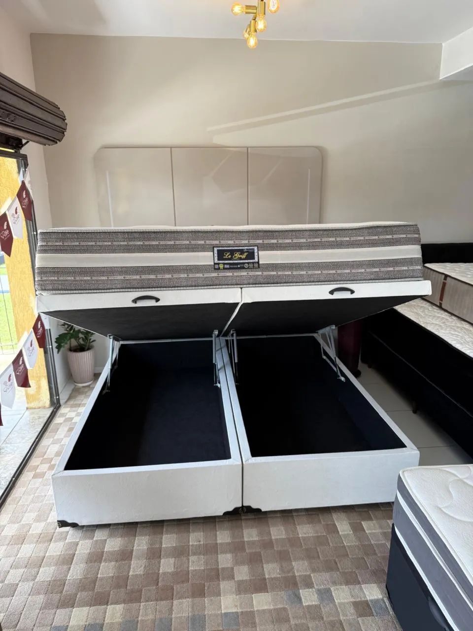 Cama box SUPER KING BAÚ COM COLCHÃO E CABECEIRA - Entrego! 