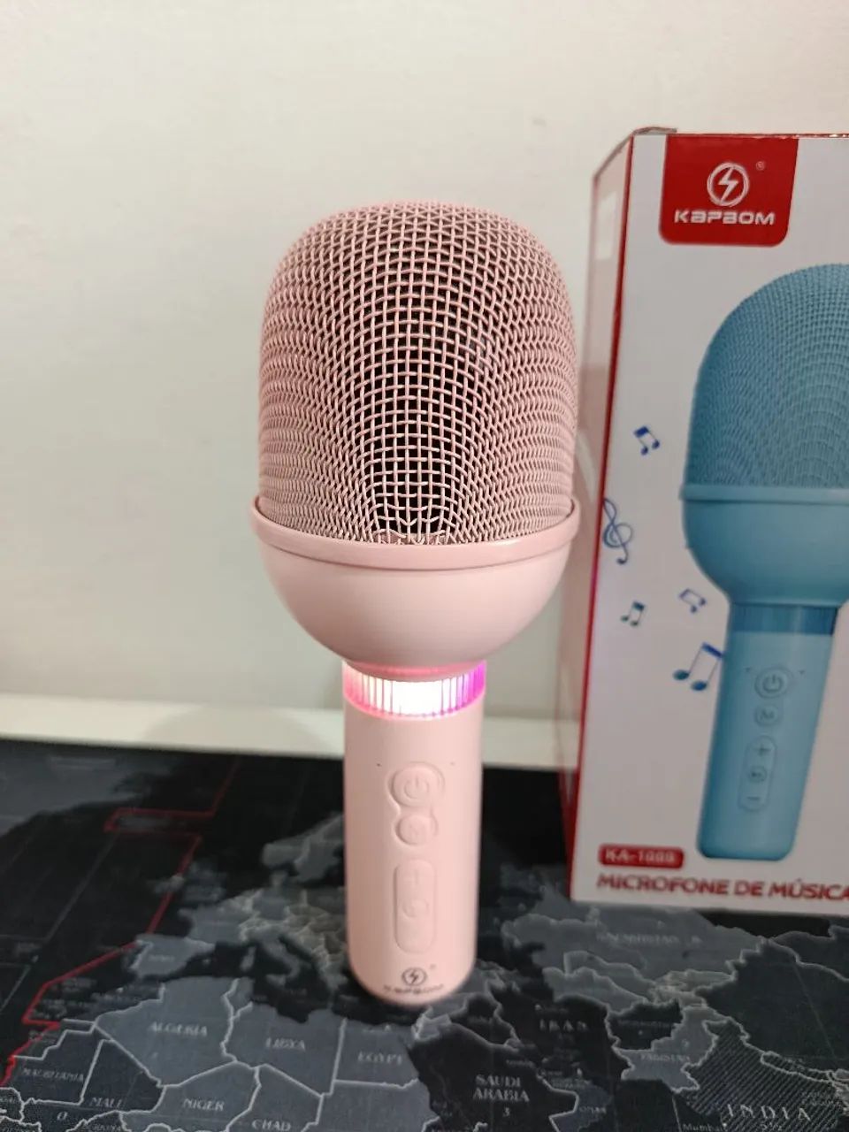 Microfone karaokê via bluetooth com led / PROMOÇÃO IMPERDÍVEL  - Foto 2