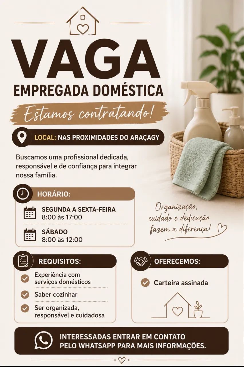 Vaga para domestica 