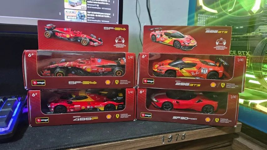 Coleção completa Shell Ferrari Racing Legends - controladas por app no celular