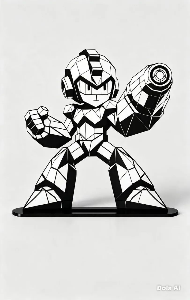 Peça geometrica 3d vegeta, zoro, megaman