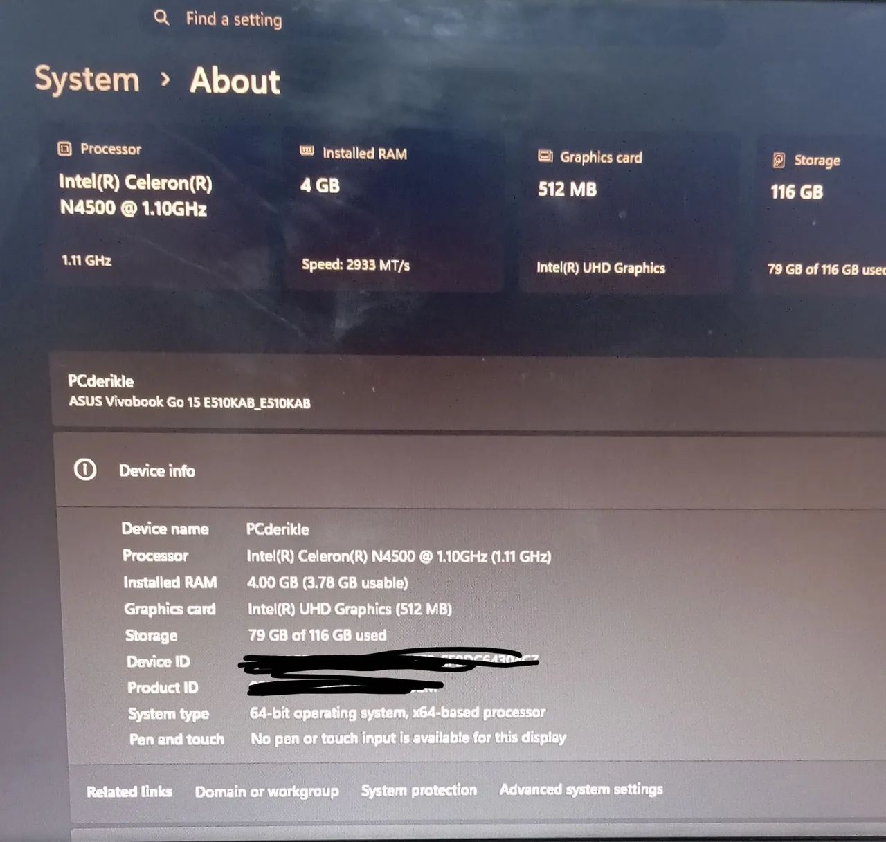 Notebook Asus Vivobook Go 15