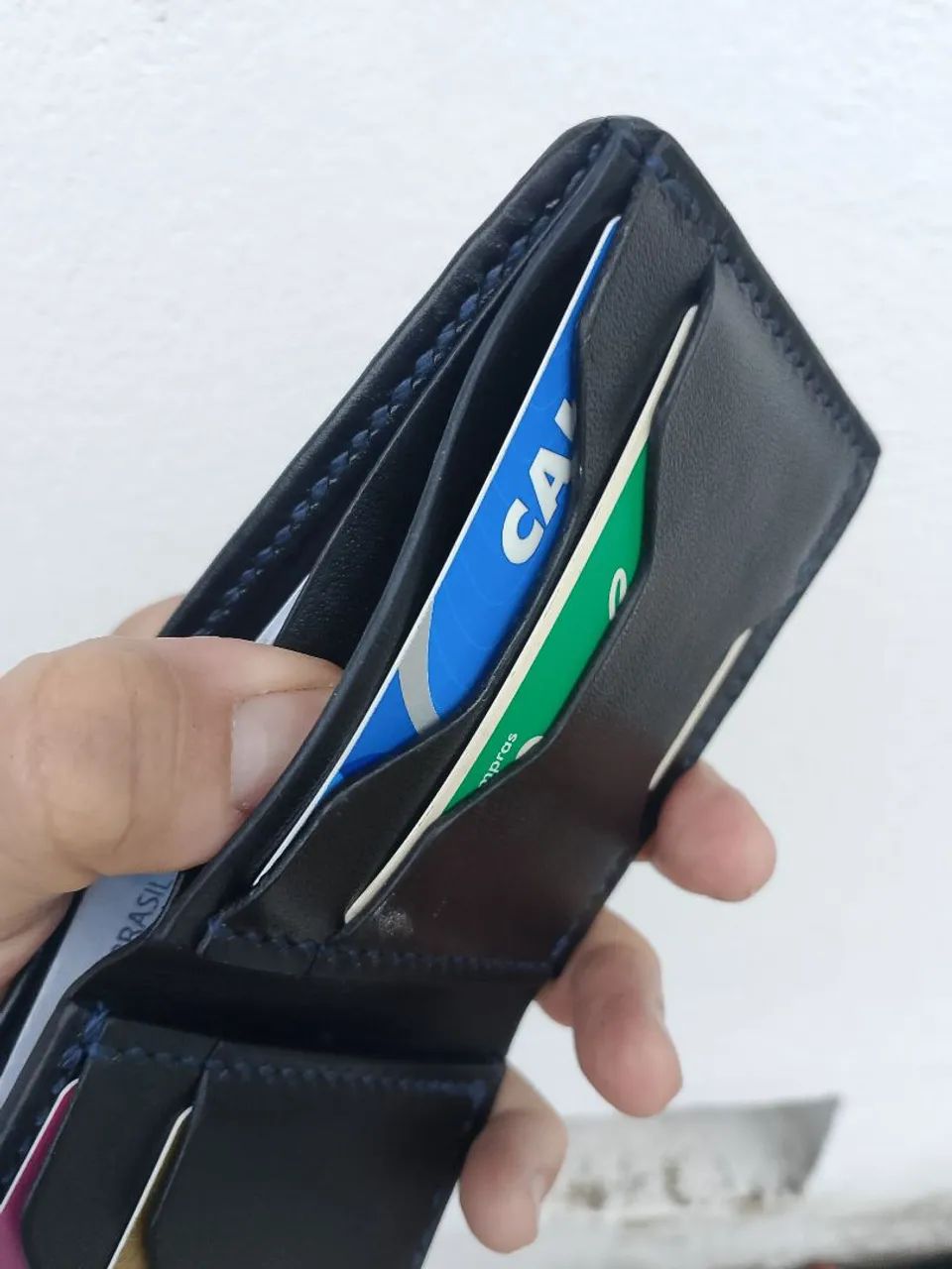 Carteira de couro legítimo 