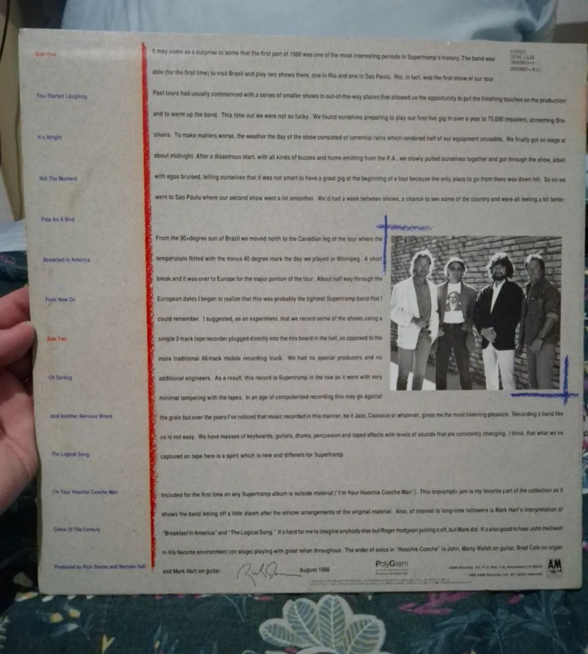 Supertramp Live '88 1988 Lp Vinil  - Foto 2