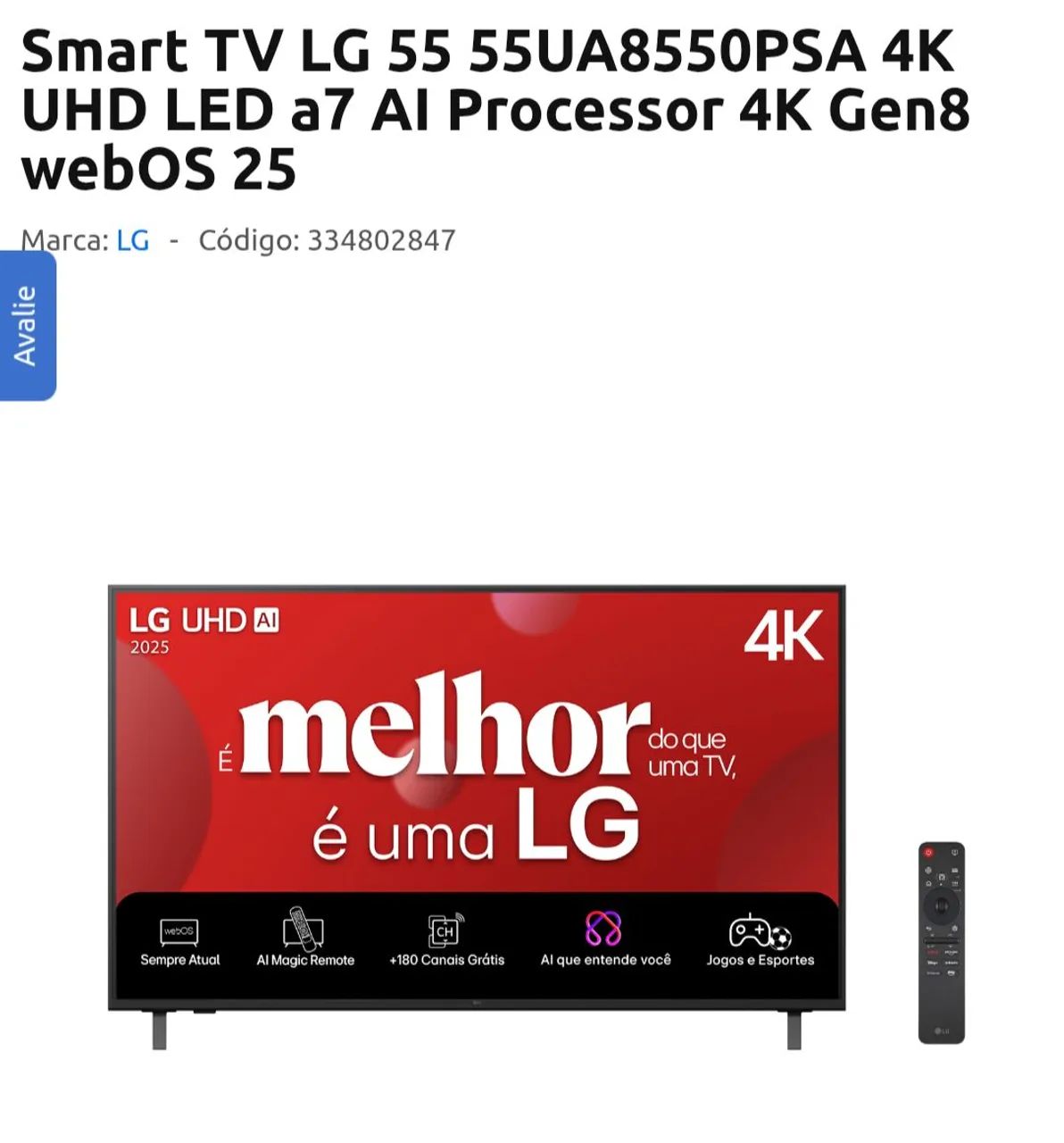 Smart tv 55 polegadas 02 meses novinha ( Entrega) - Foto 3