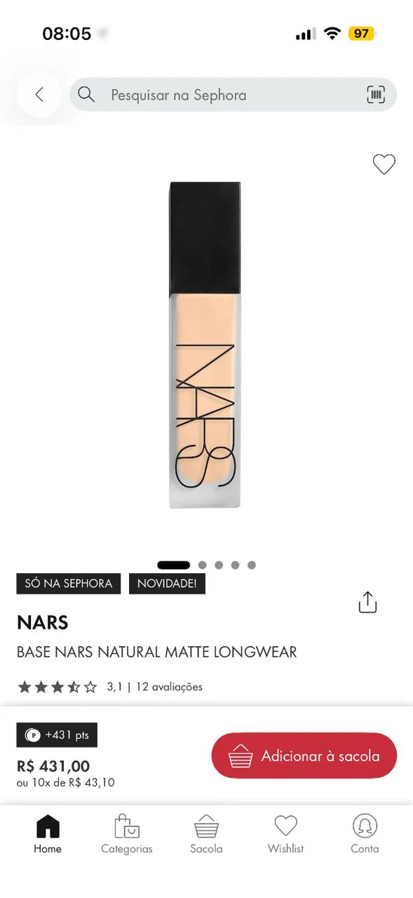 BASE NARS - Natural Matte Longwear Foundation - Foto 3