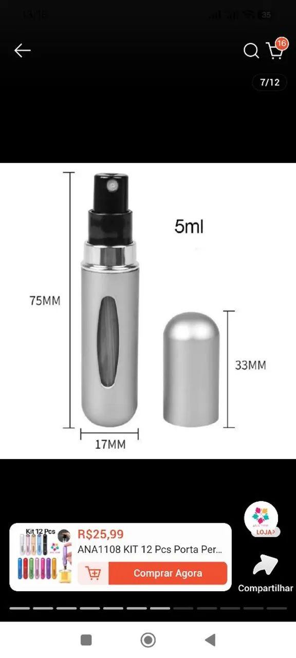 Porta perfume recarregável 