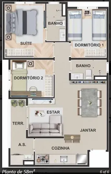 PLANTA 58m²