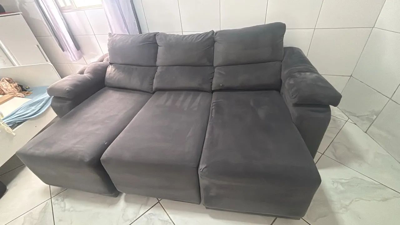 Sofá retrátil 3 lugares 