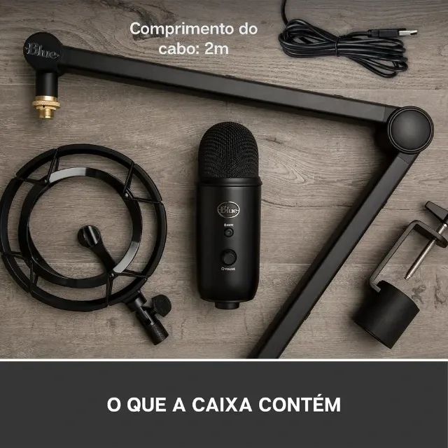 Microfone Condensador Blue Yeticaster Podcast - Foto 4