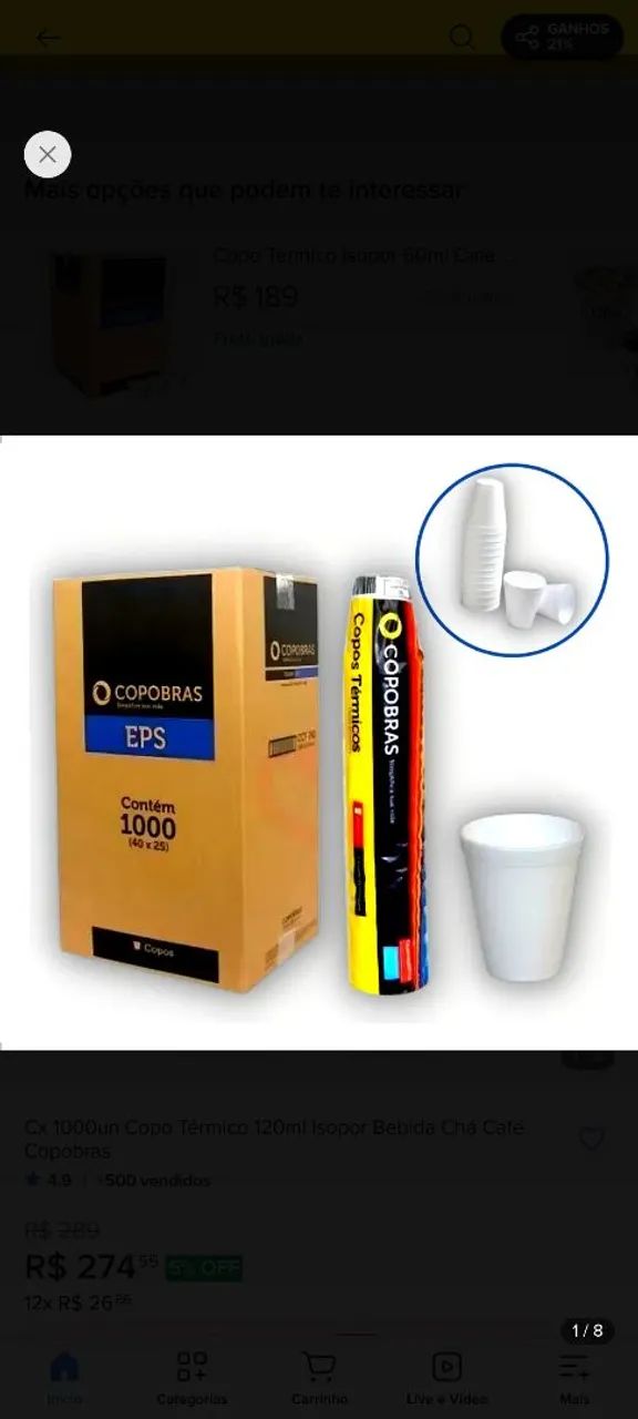 Copo térmico 180 ml