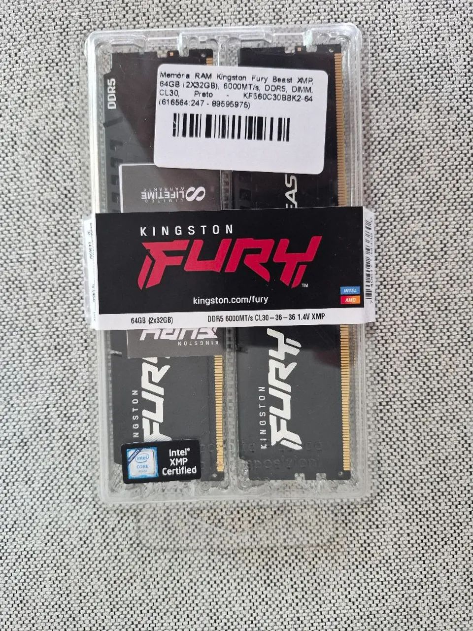 64Gb Ddr5 6000mhz Cl30 Kingston 