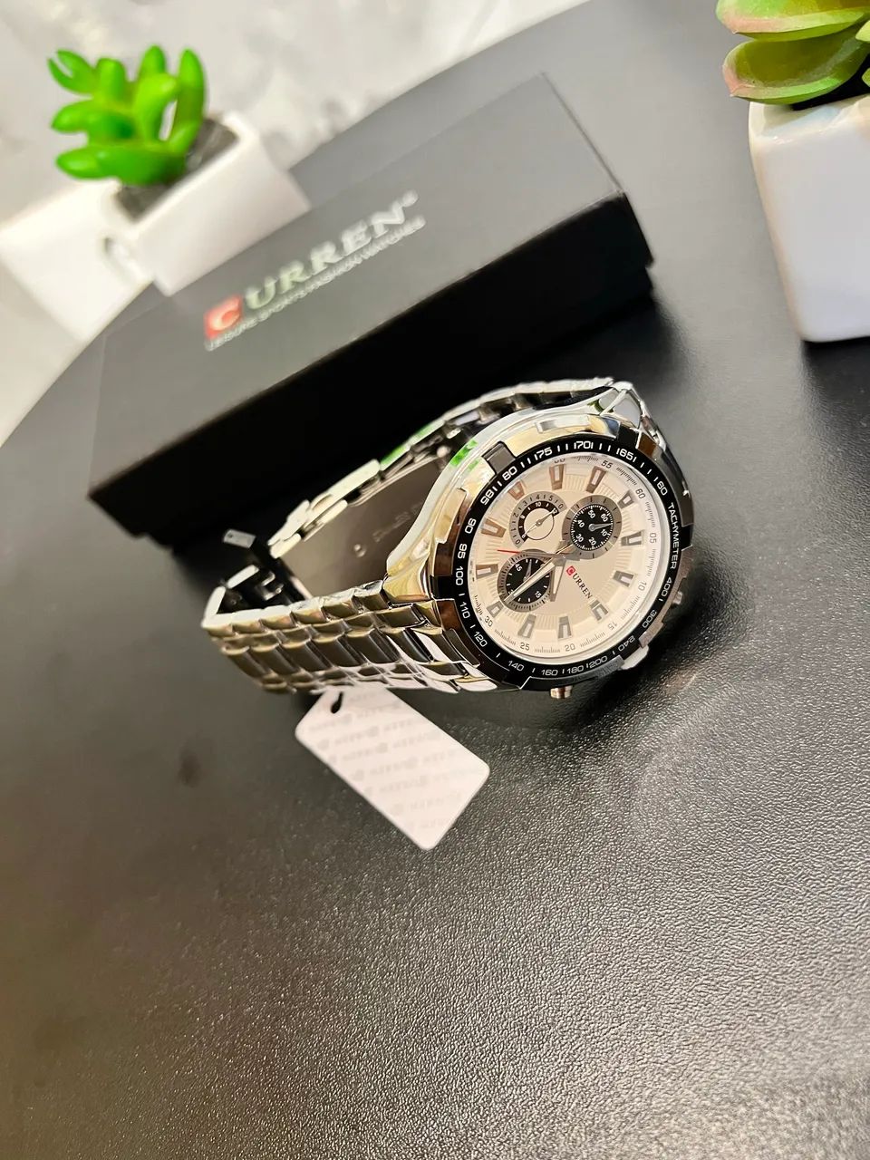 Relógio Masculino Curren Aço Inox Prata - Foto 2