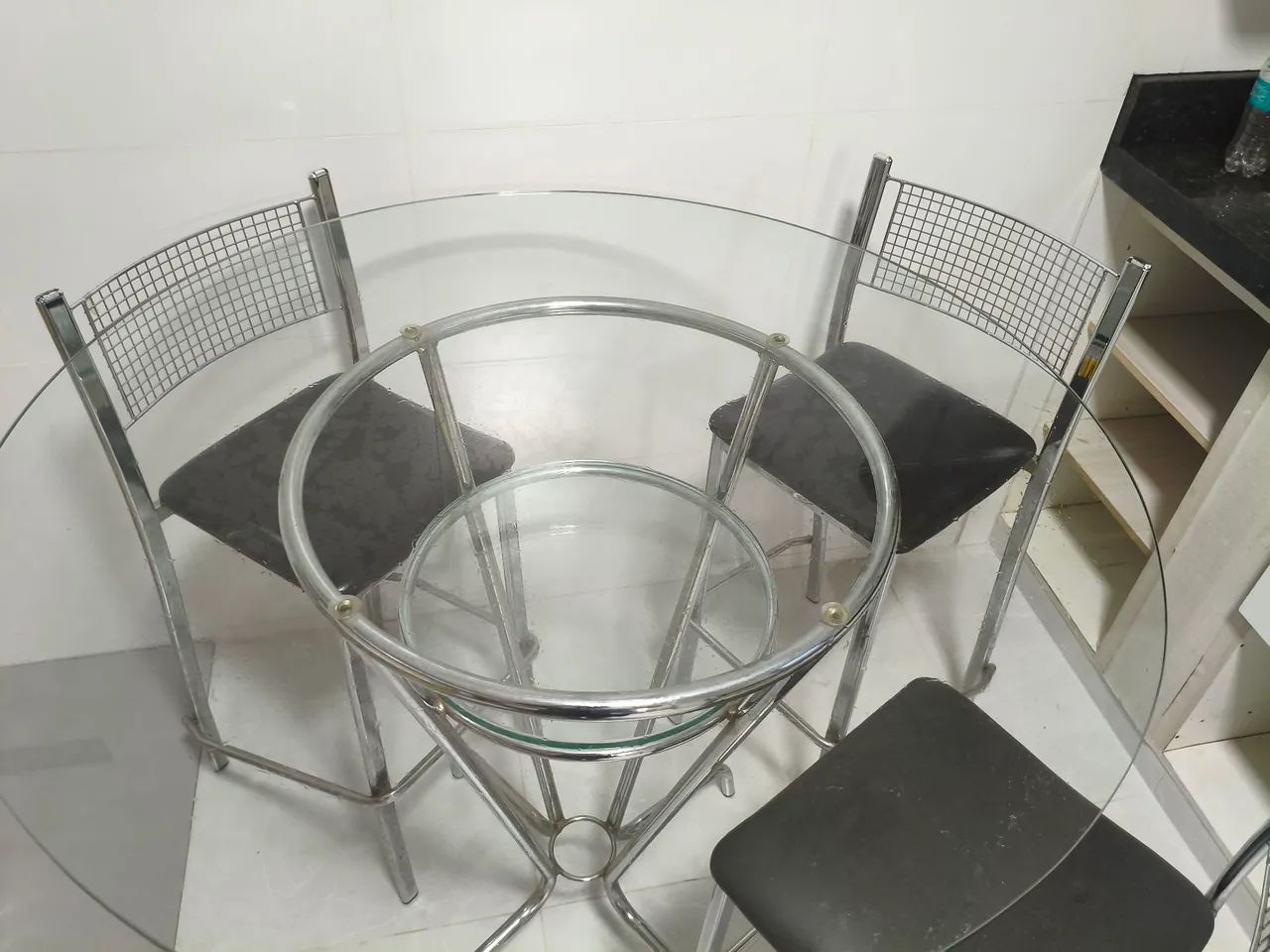 Mesa Bistrô de Vidro c/ cadeiras - Foto 2