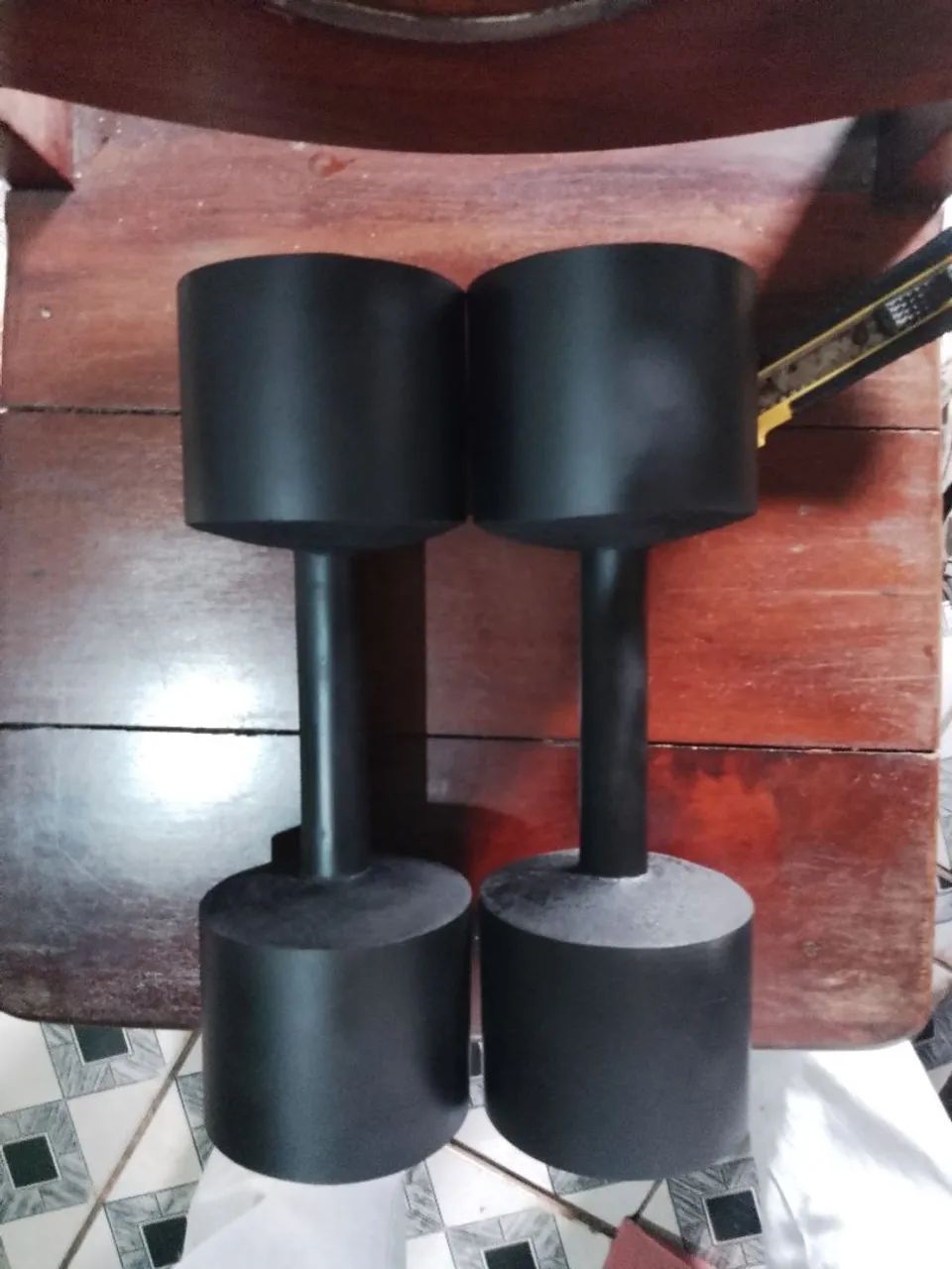 Halteres caseiros de PVC fixo 2,6kg - Foto 3
