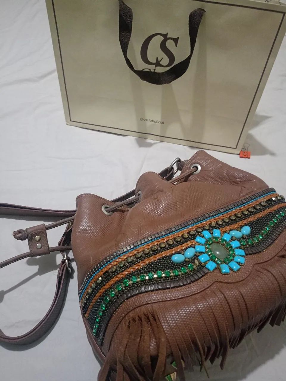 Bolsa tipo saco de couro Carmen Steffens  - Foto 3