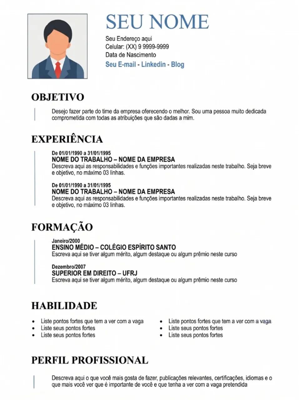 Serviço de Criação e Montagem de Currículo em PDF
