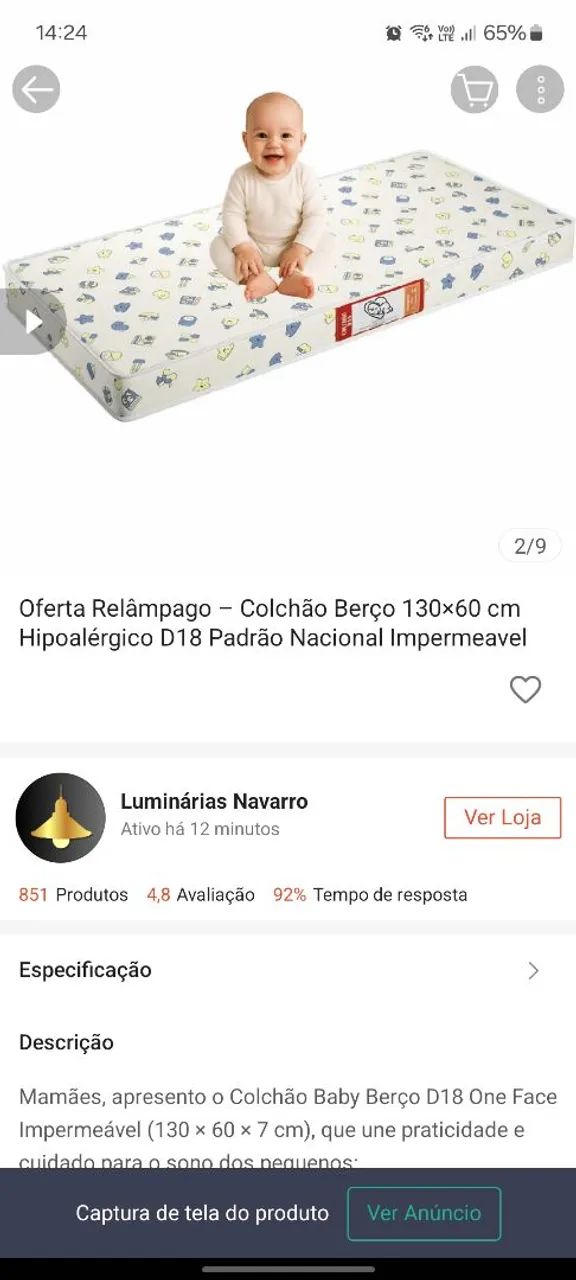 Berço com colchão e lençóis - Foto 4