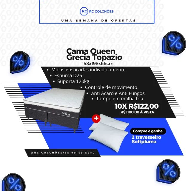 Cama Queen Grecia Topazio 