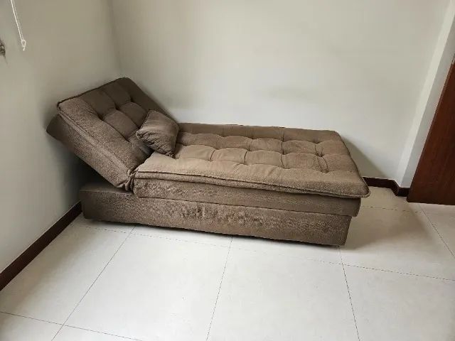 Sofá cama Divã em suede