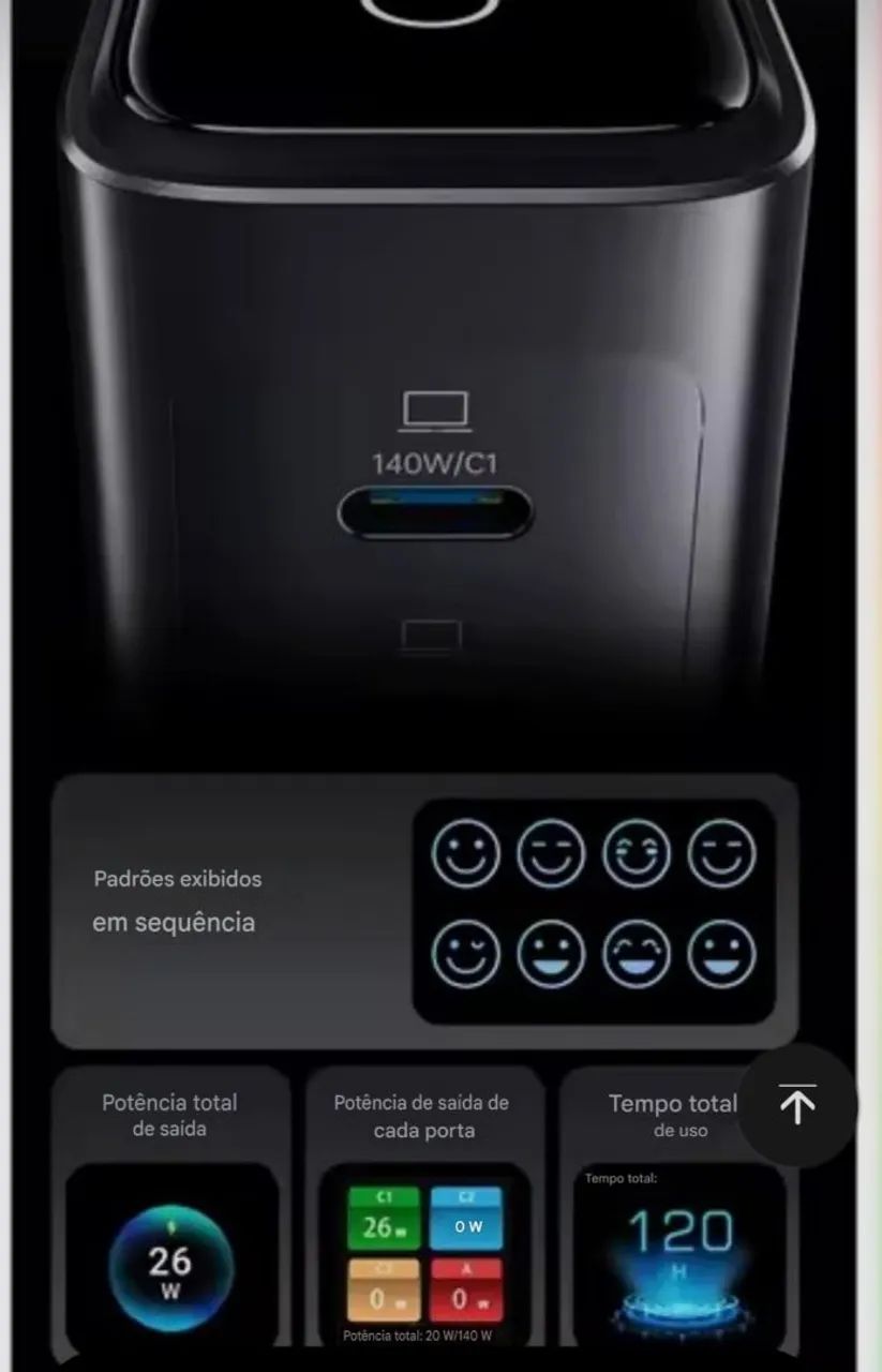Carregador Turbo 140W com Gan para MacBook iPhone Samsung Xiaomi  - Foto 3