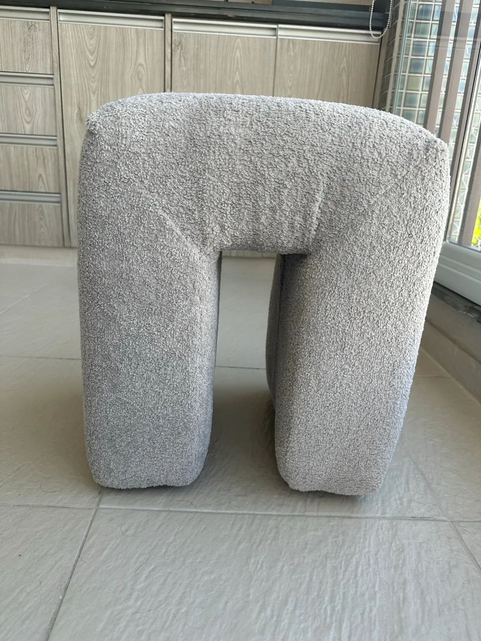 Puff cinza em boucle novo - Foto 2