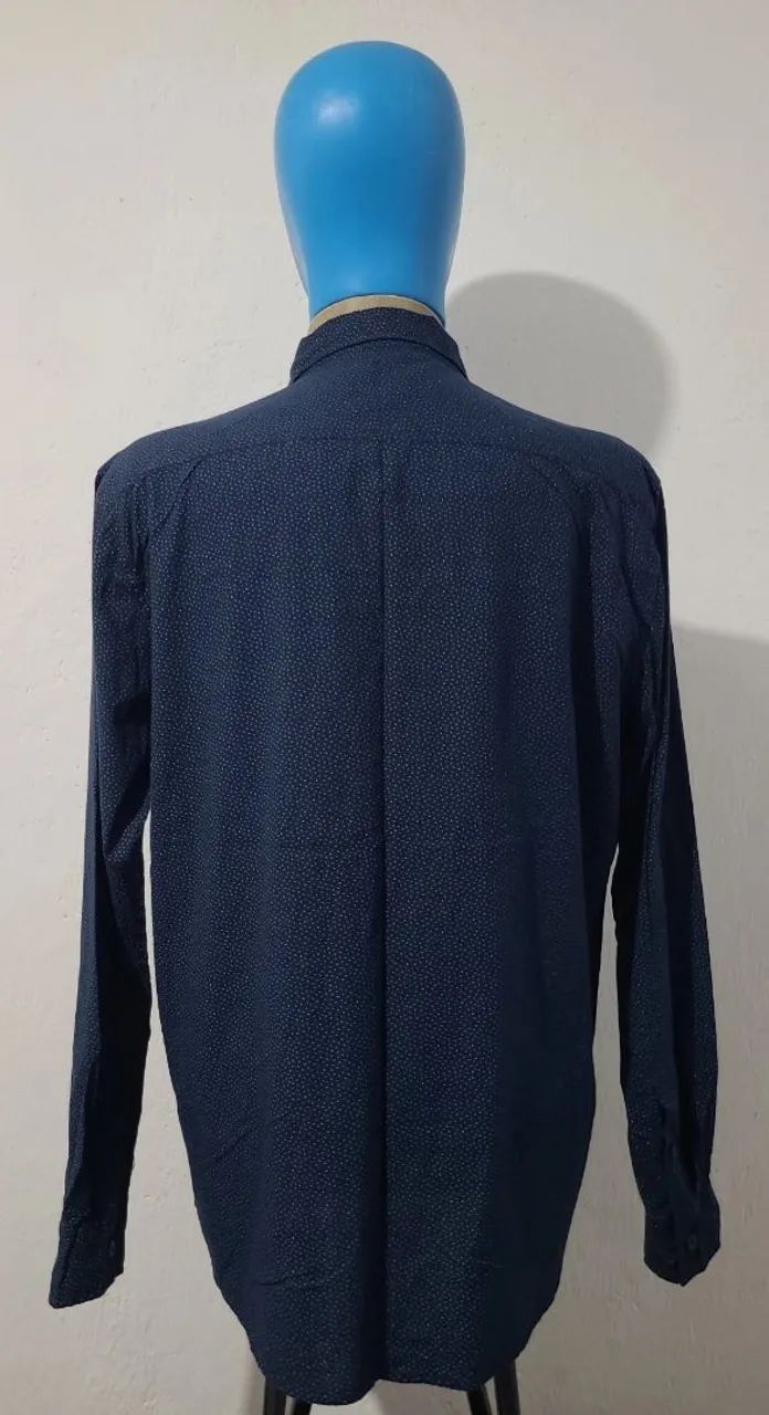 Camisa social azul tamanho G, bonita, original, confortável, tecido macio.  - Foto 6