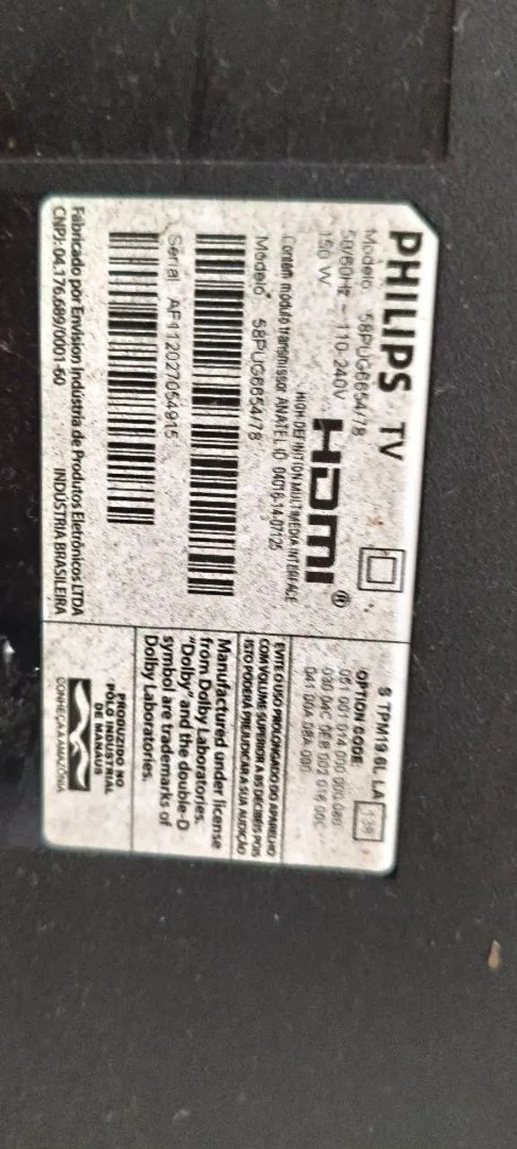 Tv Smart Philips 58" sem aparecer imagem - Foto 4