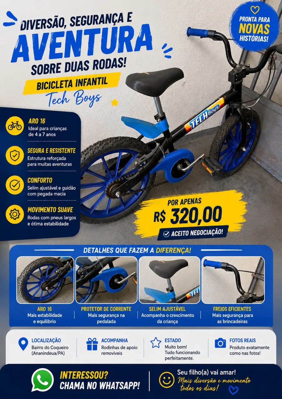 Bicicleta infantil aro 16