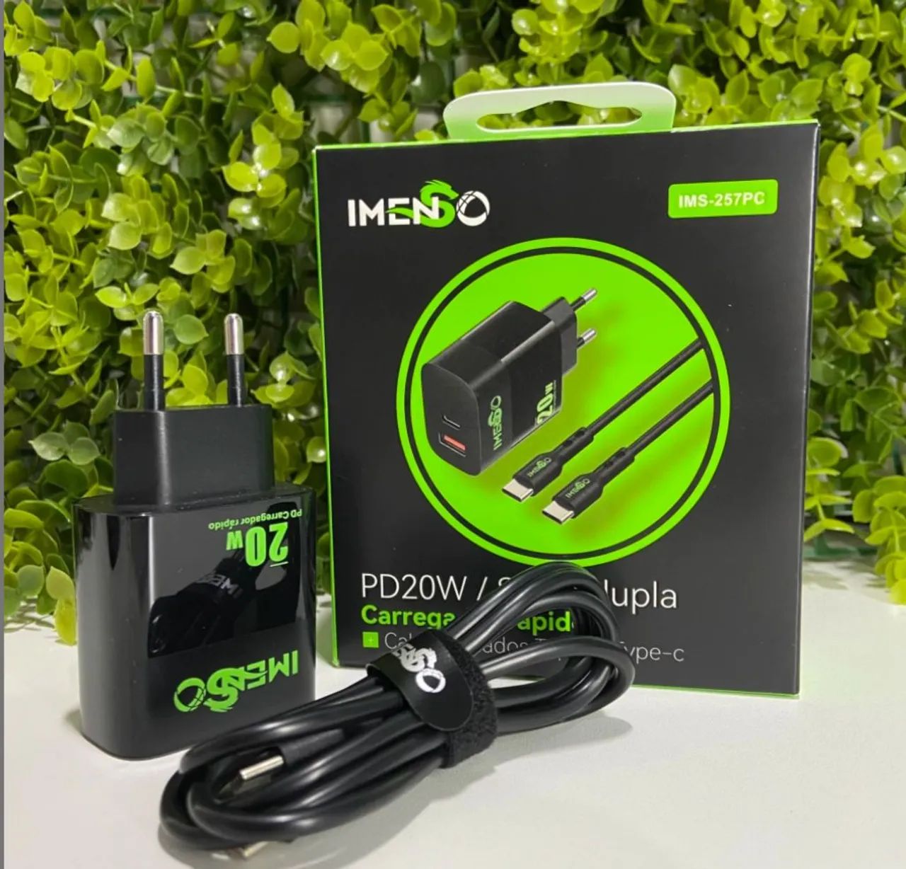 Carregador Turbo 20W PD + Cabo Type-C & Lightning