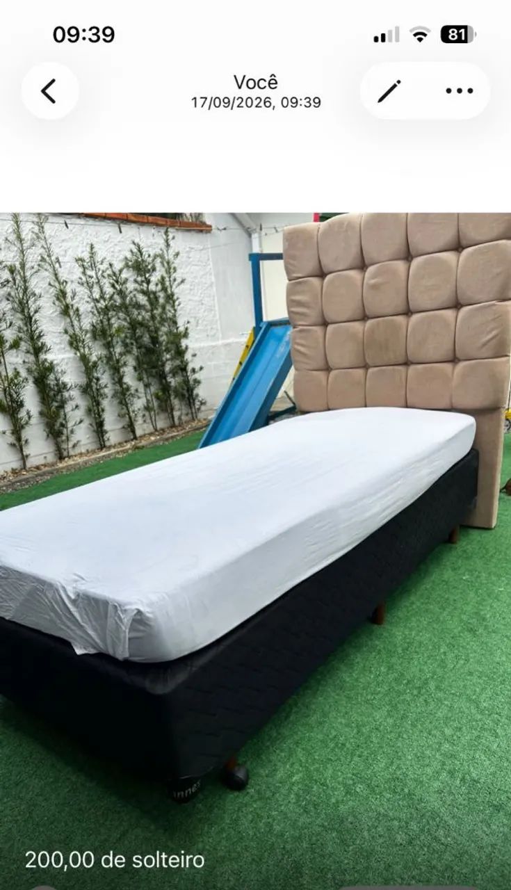 Cama solteiro com cabeceira 